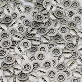 18mm- Thin Metal Zamak BUTTONS with two Holes, colour Old Silver #KZ2100 - ACCESSOIRES LEDUC BV
